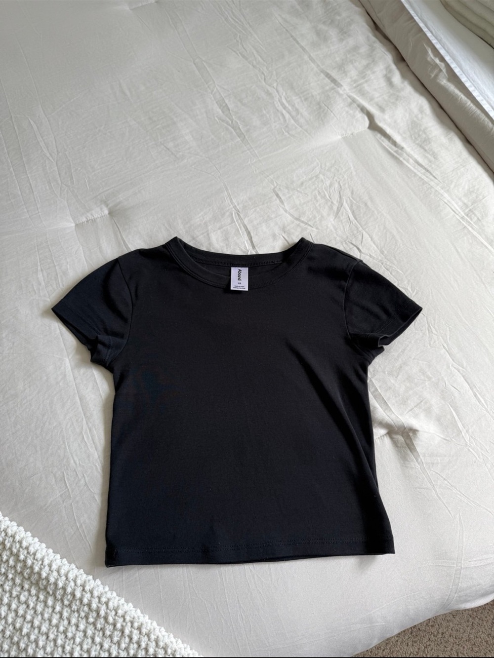 Abound black crop baby tee XS